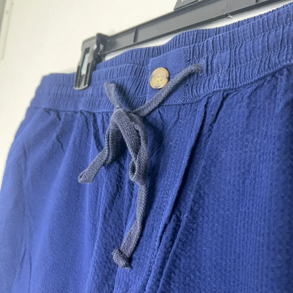 J Crew Navy Drawstring Jogger Pants Men's 35 x 32 Relaxed Fit Casual Style